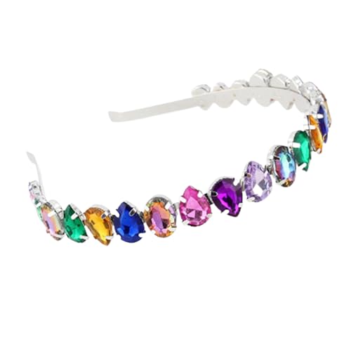 Bunte Kristall-Kopfbedeckung, Haarreif, Diamant-Tiaras für Schönheitswettbewerbe, Abschlussbälle, Stirnbänder, elegantes Haarband, Club-Kristall-Stirnbänder von Mabta