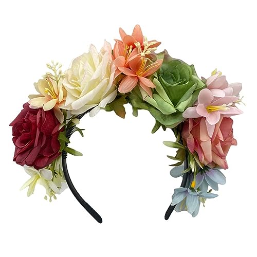 Elegante Kunstblumen-Haarbänder, Totenkopf-Haarreifen, Halloween-Haarbänder für Frauen und Mädchen, Hochzeitsfeier, bunte Blume für Hochzeit, Mädchen, Blume für Mädchen, Fotoblume von Mabta