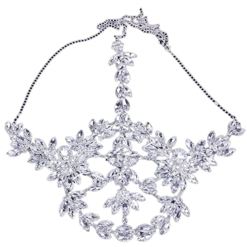 Glitzernde Punk-Kopfbedeckung, Accessoires, Kopfschmuck, exquisiter Schmuck, Blumen-Glitzer, Gesichtsbedeckung für Damen von Mabta