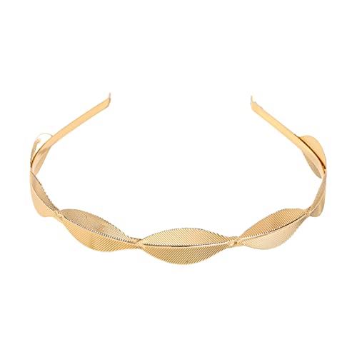 Goldenes Stirnband mit glänzenden Blättern, Barock-Stirnband für Braut, Entenschnabel, Haarspange für Hochzeit, Party, Hochzeit, Haarschmuck für Damen, zarter Hochzeits-Haarschmuck für Brautjungfern von Mabta