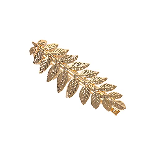 Goldenes Stirnband mit glänzenden Blättern, Barock-Stirnband für Braut, Entenschnabel, Haarspange für Hochzeit, Party, Hochzeit, Haarschmuck für Damen, zarter Hochzeits-Haarschmuck für Brautjungfern von Mabta