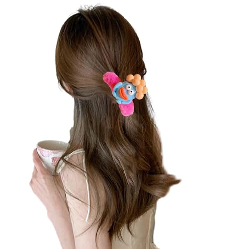 Haarspange mit niedlichem Plüsch-Cartoon-Motiv, für Damen und Mädchen, starker Halt, Haarnadeln, Plüsch-Haarklammer von Mabta