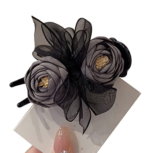 Haarspange mit süßer Blume und Schleife, Cosplay, für Damen, Mädchen, zum Fotografieren, rutschfeste Haarspangen für den Alltag, kleine schöne Haarspangen für Damen, kleines Haar von Mabta