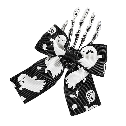 Halloween-Haarklammer mit Schleife, Totenkopf-Hand, Pferdeschwanz, Damen, Kopfbedeckung, weibliche Haarspange, gruselig, Karneval, Party, Haarklammer, Haarnadel für Damen, Haarschmuck, Haarnadel für von Mabta