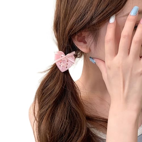 Modische Haarspange mit Schleifenband und Stern, dekorative Haarnadeln für Damen und Mädchen, geeignet für verschiedene Frisuren, Entenschnabel-Clip von Mabta