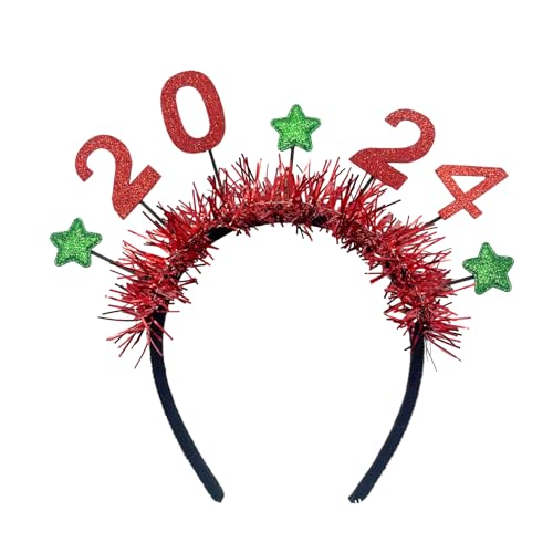 Neujahrs-Kopfschmuck, Kranz, Kopfschmuck für Mädchen, Frauen, Hochzeit, Festival, Urlaub, Weihnachten, Neujahr, Frohes neues Jahr, Stirnband 2024 für Frauen von Mabta