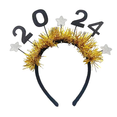 Neujahrs-Kopfschmuck, Kranz, Kopfschmuck für Mädchen, Frauen, Hochzeit, Festival, Urlaub, Weihnachten, Neujahr, Frohes neues Jahr, Stirnband 2024 für Frauen von Mabta