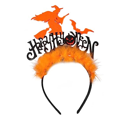 Niedliches Plüsch-Dekor-Pailletten-Stirnband für Mädchen, Make-up, Fotografieren, Halloween, Karneval, Party, Kopfschmuck, Hexen-Stirnbänder für Damen, Hexen-Stirnband für Erwachsene von Mabta