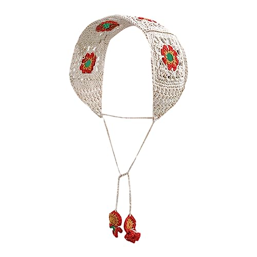 Sonnenfestes Damen-Blumen-Haarband, gehäkelt, rechteckig, niedlich, elastisch, Haarbänder, Turban, Frühlings-Haarschmuck, Häkelhaarband für Damen, sonnenfest, gehäkeltes Haarband mit niedlichem von Mabta