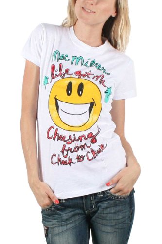 Mac Miller - Frauen Cheesing von Cheek T-Shirt in WeiÃŸ, Small, White von Mac Miller