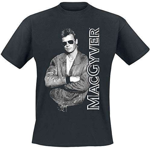 MacGyver Looking Cool! Männer T-Shirt schwarz XL 100% Baumwolle Fan-Merch, TV-Serien von MacGyver