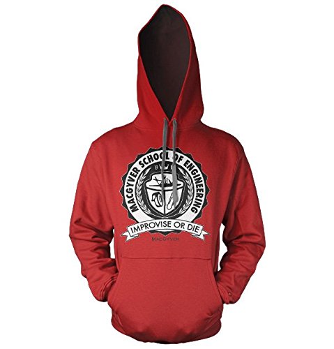MacGyver Offizielles Lizenzprodukt School of Engineering Kapuzenpullover (Rot), Large von MacGyver