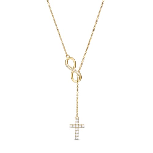 Macachii Kreuz Kette Damen Infinity Halskette Damen Silber Kreuzkette 14K Vergoldete Wasserfest Buchstaben Anhänger Personalisierte Choker Kette Für Damen Mädchen Beste Freundin Geschenk Schmuck von Macachii