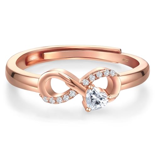 Ringe Silber 925 Damen Ring Frauen Cubic Zirkonia Damenring Verlobungsring Damen Eheringe Ring Frauen Fingerring Verstellbar Promise Eheringe Silberring für Freundin Frau Momür Schmuck von Macachii
