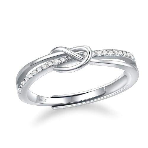 Verlobungsring Damen Gold Silber 925 Ringe für Frauen Eheringe Ring Frauen Fingerring Damenring Verstellbar Promise Eheringe Silberring für Freundin Frau Momür Schmuck von Macachii