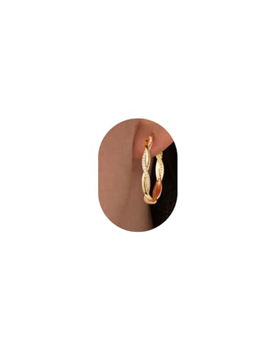 Ohrringe Silber 925 Creolen Für Damen | Gedrehte Zirkonia Creolen, Silber & 14K Vergoldet | Funkelnd, Leicht, Hypoallergen Ohrringe Silber 925 Creolen Für Damen | Gedrehte Zirkonia Creolen, Silber & 14K Vergoldet | Funkelnd, Leicht, Hypoallergen von Macachii