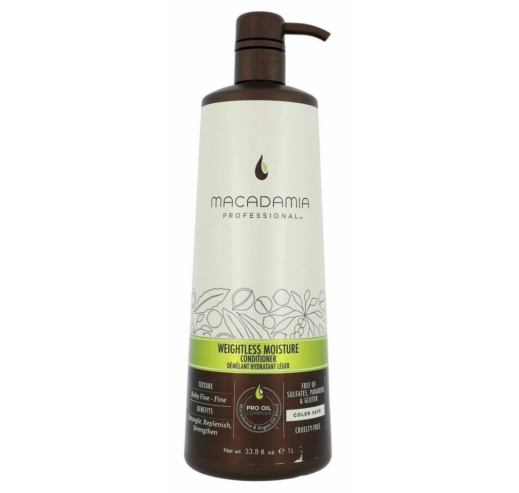 Macadamia Haarshampoo Weightless Moisture Women 1000ml Professionelle Haarspülung von Macadamia
