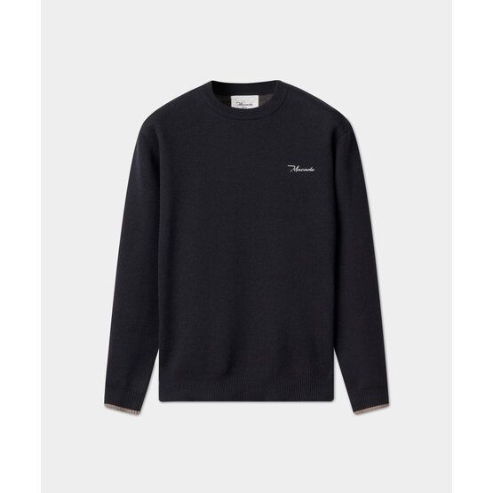 Macade Golf Cashmere Blend Intarsia Crewneck Pullover Strick schwarz von Macade Golf