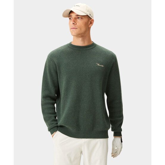 Macade Golf Cashmere Blend Knit Crewneck Pullover Strick grün von Macade Golf