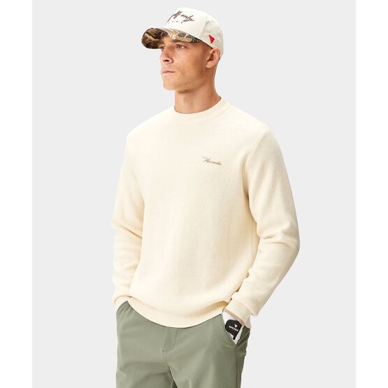Macade Golf Cashmere Blend Knit Crewneck Pullover Strick offwhite von Macade Golf