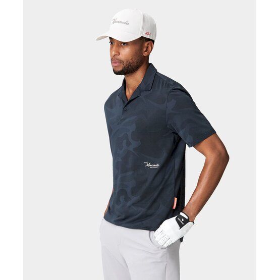 Macade Golf Mack Camp Shirt Halbarm Polo dunkelgrau von Macade Golf