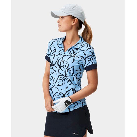 Macade Golf Taylor Floral Signature Shirt Halbarm Polo hellblau von Macade Golf