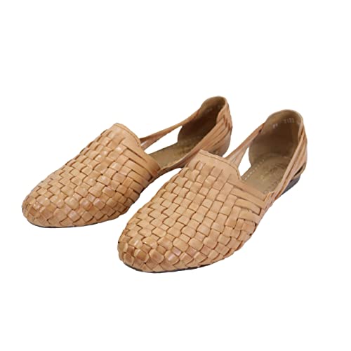Macarena Collection Sandalen für Damen, Huarache-Sandale, buntes Leder, mexikanischer Stil, Farbe: Hellbraun 2123, Hellbraun, 37 EU von Macarena Collection