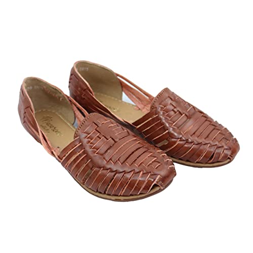Huarache-Sandalen für Damen, buntes Leder, mexikanischer Stil, Farbe Shedron 2120, Shedron, 37 EU von Macarena Collection