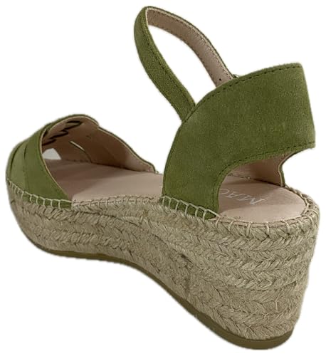 Macarena Java 43 Damen-Sandalen, Keilabsatz, Grün, Spaltleder, Wasabi, 38 EU von Macarena