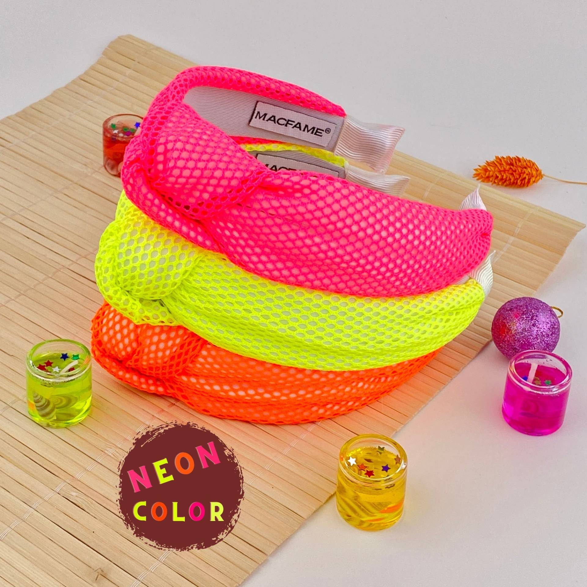 Geknotetes Neon Stirnband Für Frauen | Handgemachtes Schönes Geschenk Für Rosa, Grün, Orange Lässiges von MacfameDesigns