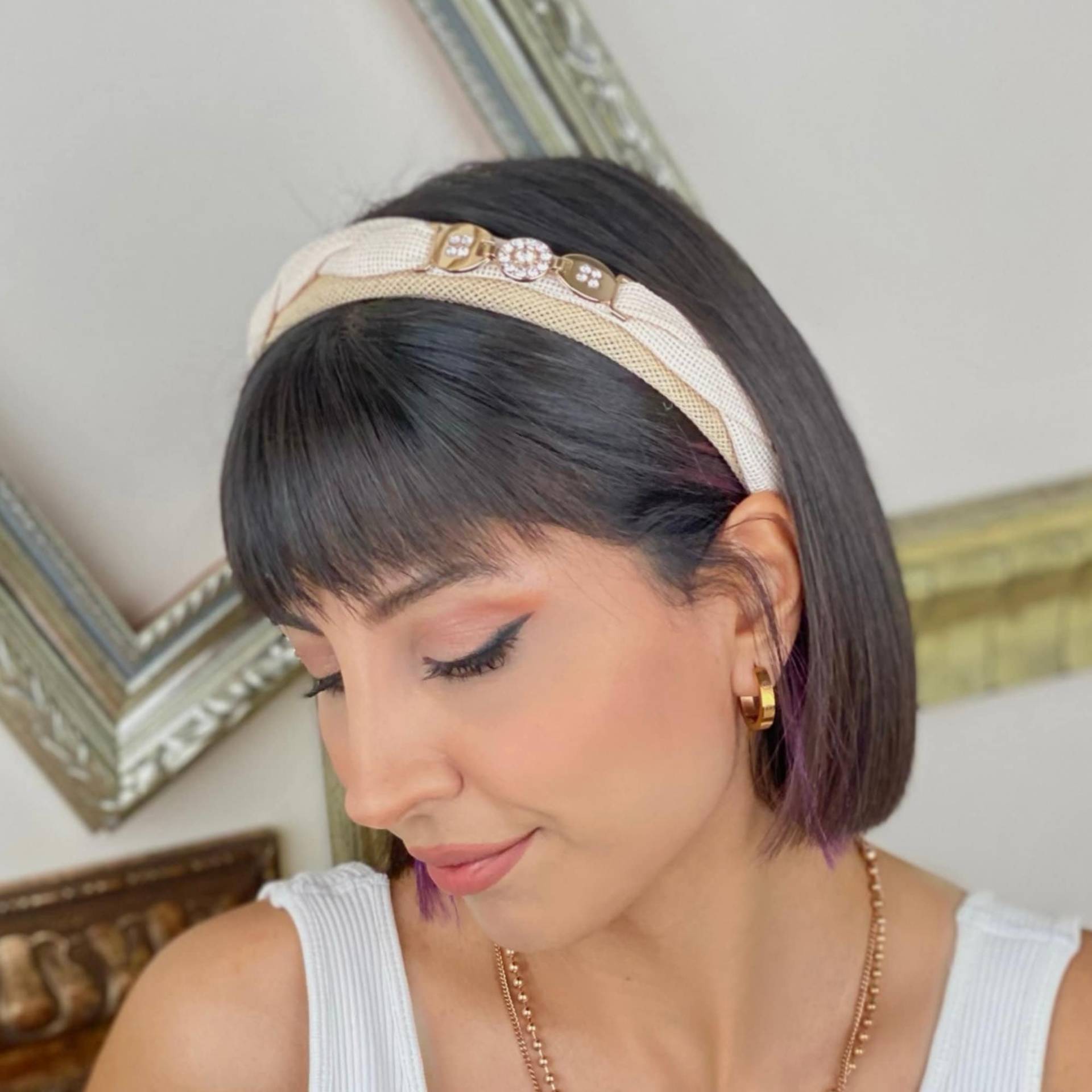 Leinen Stirnband | Dünnes Schönes Geschenk Für Frauen Handgemachtes Haarband in Beige von MacfameDesigns