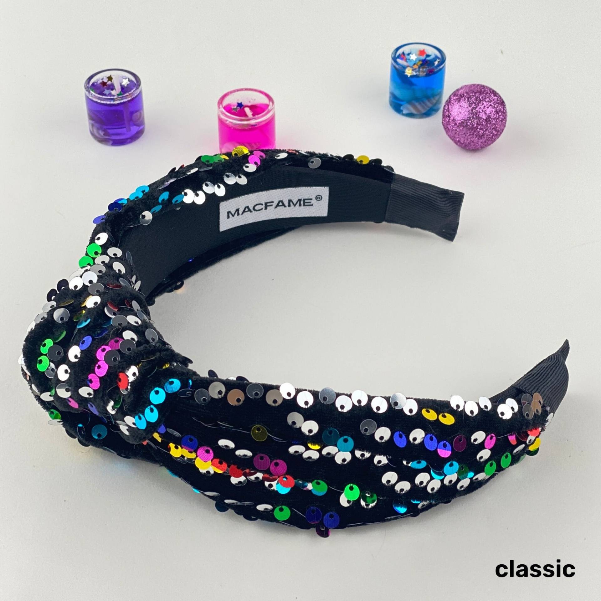 Regenbogen Pailletten Twist Stirnband | Schillernde Samt Schönes Geschenk Für Frauen von MacfameDesigns