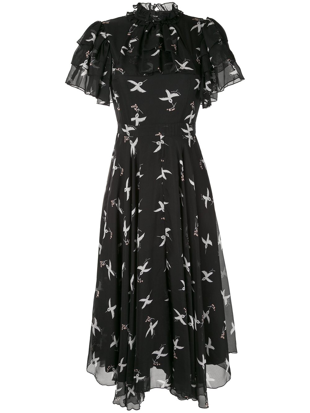 Macgraw Kleid mit Vogel-Print - Schwarz von Macgraw