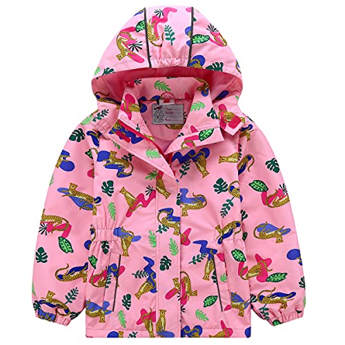 Kinder Mädchen Matsch und Buddeljacke Regenmantel Regenjacke Frühlingsjacke Softshell Jacke mit Fleece Innenfutter(Typ 4,122-128) von Machbaby