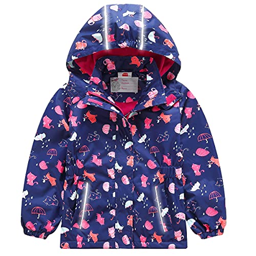 Kinder Mädchen Matsch und Buddeljacke Regenmantel Regenjacke Frühlingsjacke Softshell Jacke mit Fleece Innenfutter(Typ 5,134-140) von Machbaby