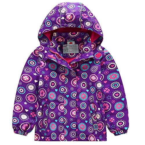 Kinder Mädchen Matsch und Buddeljacke Regenmantel Regenjacke Frühlingsjacke Softshell Jacke mit Fleece Innenfutter(Typ 6,134-140) von Machbaby