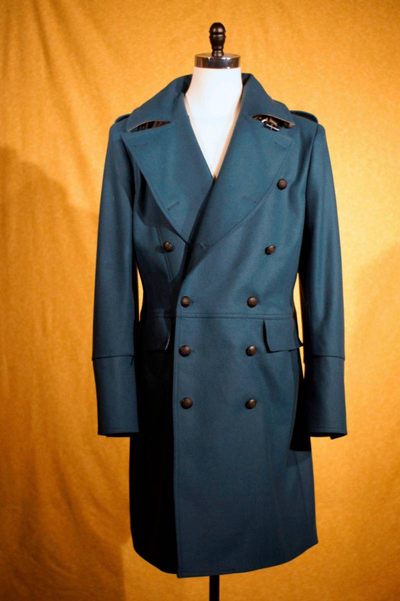 Wolle Melton Trenchcoats-Custom Made in Luftwaffe Blau von MacheteNSons