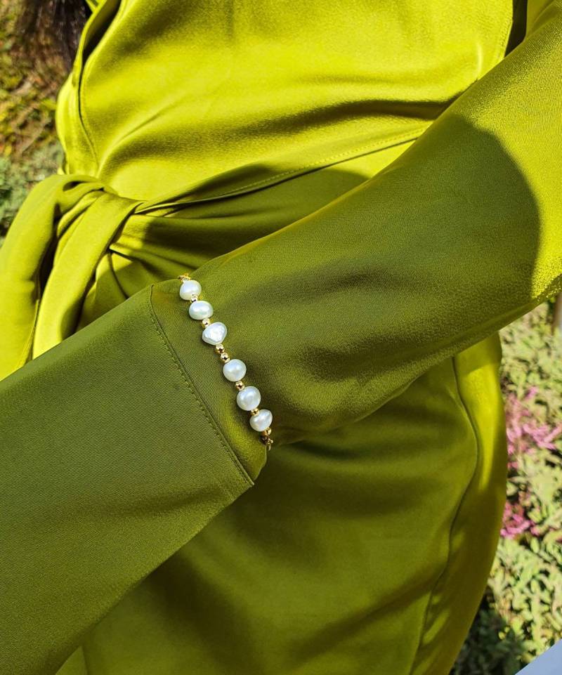Perlenarmband Gold - Faux Perle Perlenarmbänder Für Frauen Strand Perlenkette Armband Minimal von MachiJewelryShop