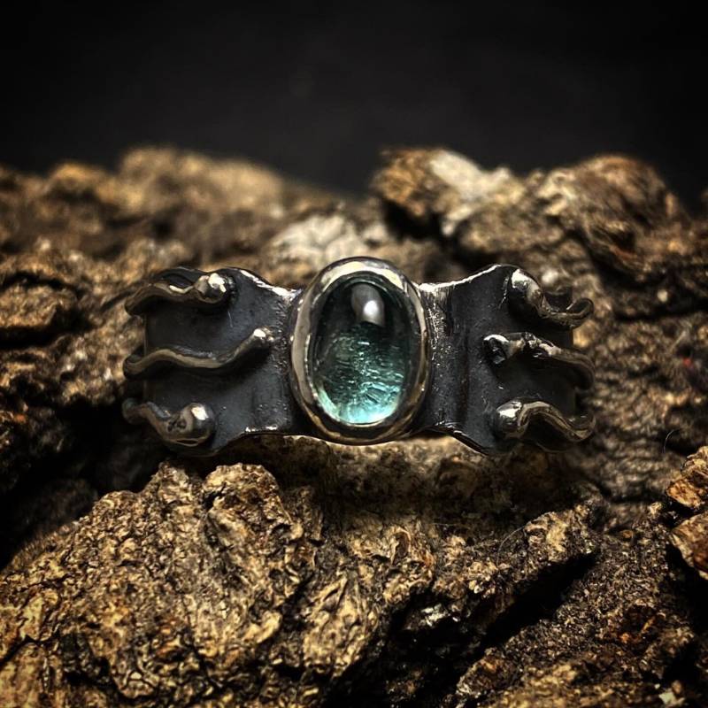 Smaragd Silberring von MachineElfTreasures