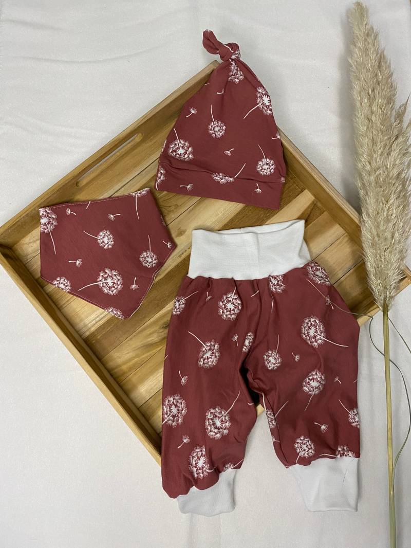 Baby Pumphose Halstuch Mütze Set Gr 68 von MachsDirSelbst