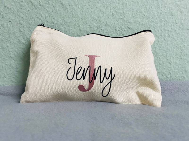 Jute Kosmetikbeutel - Mäppchen Beutelchen Utensilo Personalisierbar von MachsDirSelbst