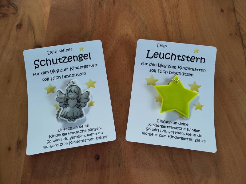 Reflektor Für Den Kindergarten Rucksack Reflektierende Geschenkidee Kita Kinder Stern Und Engel Anhänger von MachsmitHerzDesign