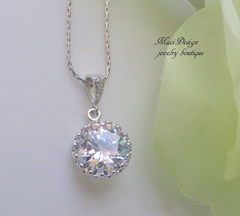 Black Friday Event Vergoldete Brauthalskette Mit Zirkonia von MaciDesign