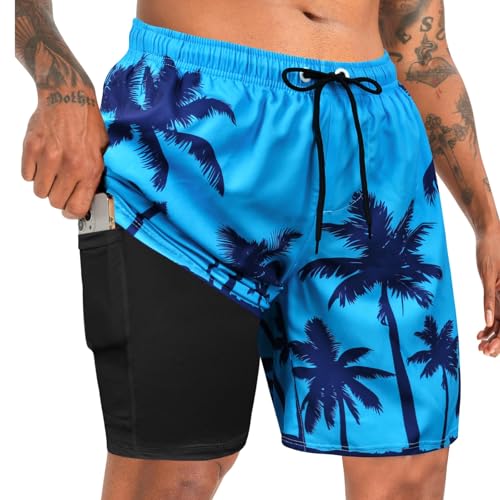 MaciRept Herren Badehose Board-Shorts Schnelltrocknend Strandshorts mit Reißverschlusstaschen von MaciRept