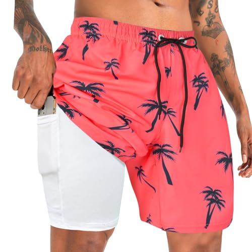 MaciRept Herren Badehose Board-Shorts Schnelltrocknend Strandshorts mit Reißverschlusstaschen von MaciRept