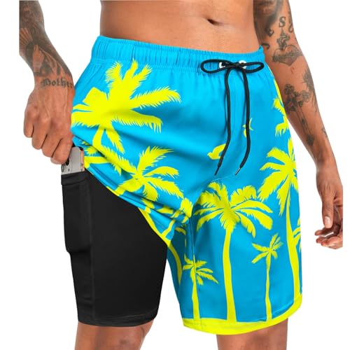 MaciRept Herren Badehose Board-Shorts Schnelltrocknend Strandshorts mit Reißverschlusstaschen von MaciRept