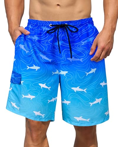 MaciRept Swim Trunks Men Bathing Suit Quick Dry Swimsuit Swimming Beach Board Shorts for Men Swimwears 9 Inch with Mesh Lining von MaciRept
