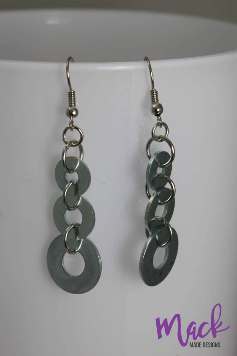 Washer Trio Baumeln Und Tropfen Ohrringe Upcycled Washer Trio Baumeln Und Tropfen Ohrringe Upcycled von MackMadeDesigns