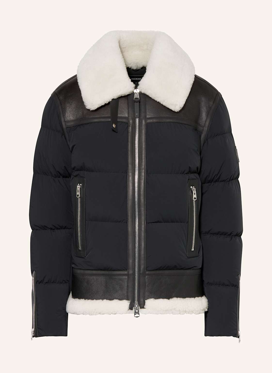 Mackage Daunenjacke Robert Im Materialmix schwarz von Mackage