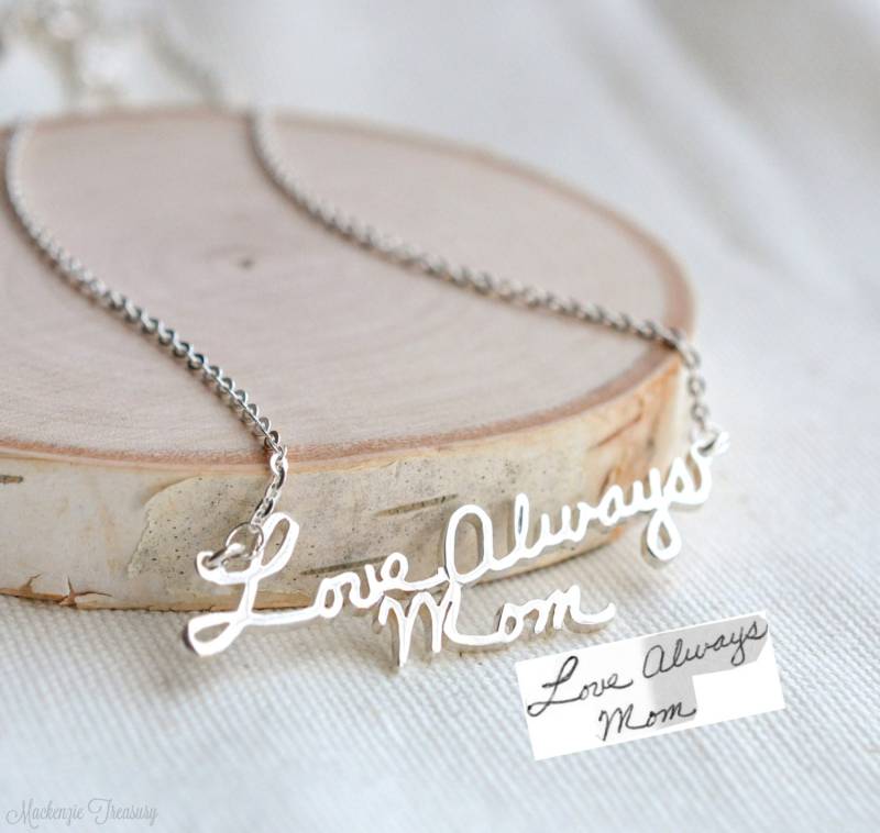 Handschrift Halskette - Signatur Autogramm Personalisieren Sie Namen Handgemachter Schmuck Stocking Stuffer von MackenzieTreasury
